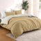Dreamzie - Bettwäsche Set 200x220 cm mit 2 Kissenbezügen 80x80 cm Beige/Sand - 1 Bettbezug 200x220 aus 100% Mikrofaser - Zertifiziert ohne Chemikalien (Oeko TEX)