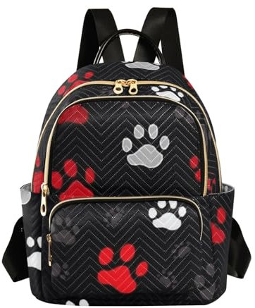 Cartoon Dog Paws1 Mini Rucksack Geldbörse für Frauen Reisetasche Casual Daypack Schultertasche, S, Cartoon-Hundepfoten1, 36