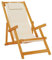 vidaXL Strandstuhl mit Armlehnen Klappbar Creme Akazienholz Textilene