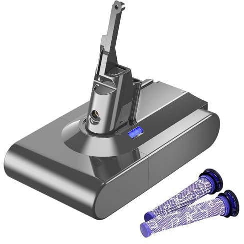 Bonadget Upgraded V8 - Batteria di ricambio per aspirapolvere Dyson V8 Animal Absolute Fluffy Motorhead senza fili (2 filtri)