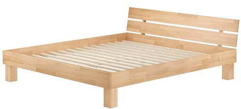 Erst-Holz®Doppelbett Massivholzbett Holz-Doppelbett 180 x 200 cm Buche MassivRollrost inkl.