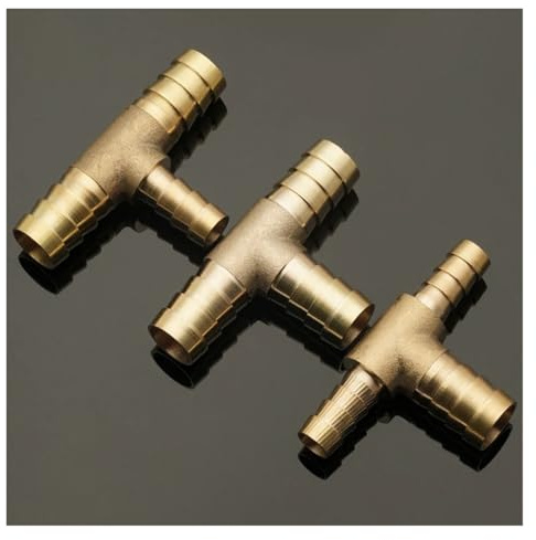 Messing-Rohrverbinder T-Stück Schlauchanschluss 4 6 8 10 12 16 mm Kupfer-Schlauchanschluss Luft- Wasser- Öl Kupplungsadapter(OD 6-8-6mm)