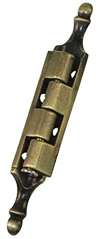 Amig - Bisagra Desmontable Decorativa con Remate Fabricada en Zamak Acabado en Cuero para Puertas Abatibles de Armarios y Otros Muebles - 79 x 9 mm