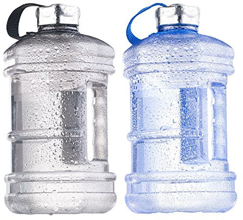 Pack de 2 gourdes Sport 2,3 L avec poignée - coloris noir + bleu [Speeron]