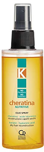 K-Cheratina - Nutritive Repair Oil Spray with Hydrolysed Keratin - Reconstruction for Dry and Damaged Hair - Formula Enriched with Hyaluronsäure - Bottle, 100ml