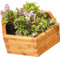 HOQ sechseckiger Pflanzkasten aus Lärche - mit Vlies und Griffen - Premium Pflanzkübel - Holz Blumentopf - Hochbeet aus Holz - Blumenkasten Ø 80x31cm