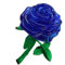 LjzlSxMF Kreative 3D-kristall Puzzle Rose-Blumen-Dekoration 44pieces 3D Puzzle Glass Building Blocks-blau
