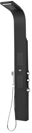 EsseBagno Duschpaneel mit Thermostatmischer Essekaska schwarz
