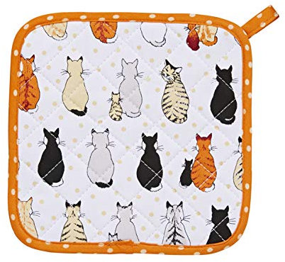 Ulster Weavers - Cat Pot Mat/Pot Holder (21 x 21cm) - 100% Cotton - Cotton Trivet with Cats - Cat Print Pot Mat - For Hot Pan Mat - Trivets for Hot Pans - Cat Kitchen Accessories - Cat Lovers Gifts