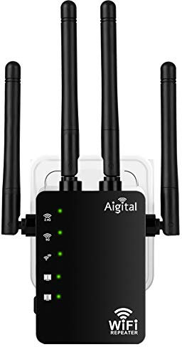 WLAN Verstärker 1200Mbit/s WLAN Repeater,Dualband 5GHz & 2.4GHz WiFi Extender mit WPS, 2 LAN Port, 3dBi x4 Antennen, WiFi Internet Verstärker Kompatibel Allen WLAN Geräten