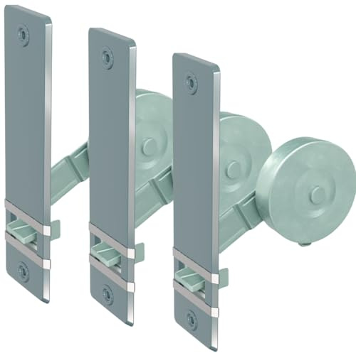 markiso® 3 Stück Rolladen Gurtwickler unterputz Farbe Grau, Rollladen Aufwickler Lochabstand 160mm für Maxigurte bis 23mm, Einlassgurtwickler inkl. 6 Abdeckungen
