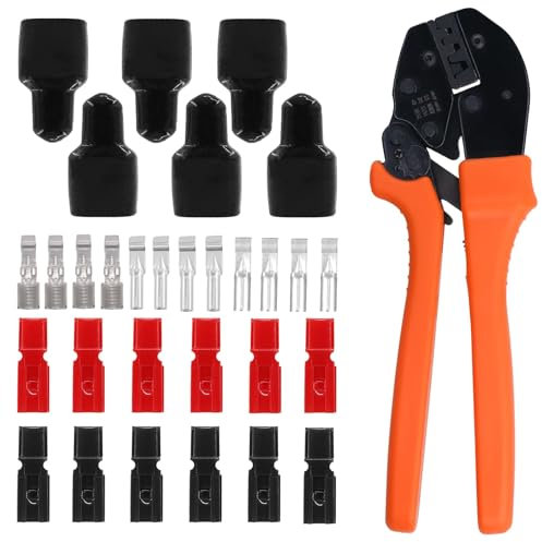 Tanstic 31-teiliges Ratschen-Draht-Crimpzange, 15/30/45 Amp Netzstecker-Set, kompatibel mit Anderson Powerpole Steckverbindern