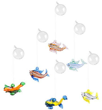 M I A 6 piezas acuario flotante bola decoración estatuillas de vidrio soplado para Navidad peces tanque paisaje decoraciones
