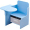 Menaka Kids Desk and Chairs Set Blue Wooden with Storage Bin for Activities Playing Reading Painting, Children Table Stool Furniture Homeschooling Kindergarten for Boy Girls Arts & Crafts (Blue)