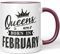 JUNIWORDS Tasse, Queens Are Born in February, Wähle Farbe, Bordeaux