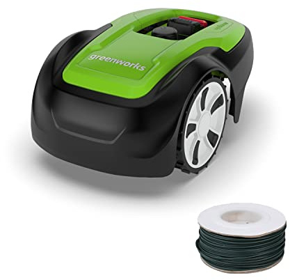 Greenworks Optimow S Robot Lawnmower for Lawns up to 300m2 , Bluetooth App Controlled, Advanced Safety Features, Theft Protected, 3 Year Guarantee + Greenworks Robotic Loop Wire 100 m