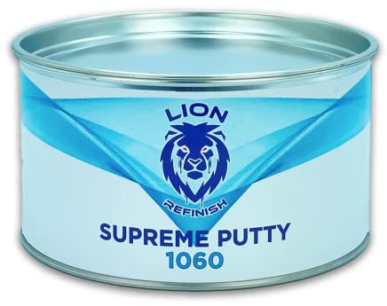 WAGA PAINT S.R.L. Mastic Polyester Professionnel 1,8 kg Lion REFINISH Supreme Putty 1060 Doux, Couleur Beige, pour la Carrosserie Automobile
