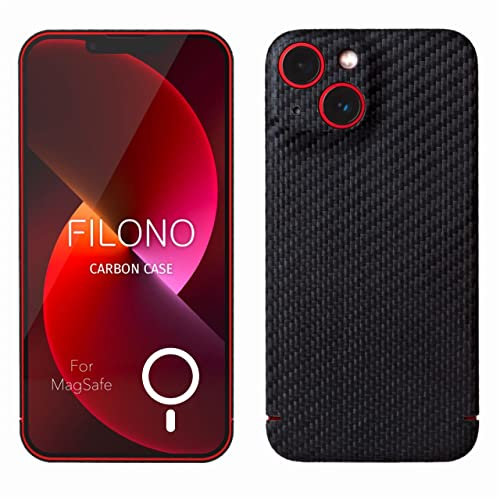 FILONO Carbon Hülle iPhone 13 Mini Ultra dünn | Made in Germany | kompatibel mit MagSafe | mit Kamera-Schutz
