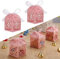 50 Stück Geschenkbox für Hochzeit - Geschnitzte Hollow Gastgeschenk Box Klein Rosa (5x5x7cm) - Für Süßigkeiten, Schokolade - Mit Farbband für Party, Taufe