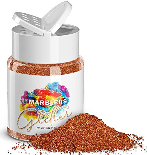 MARBLERS Holographic Glitter [Holo Burnt Orange] 1.5oz (42g) | Fine | Non-Toxic, Vegan, Cruelty-Free | Face, Body, Eyeshadow, Hair, Party Makeup | Nail Art, Polish | Resin, Tumbler, Slime, Craft