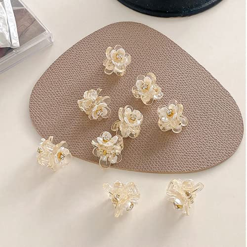 Pinzas para el pelo, pequeñas pinzas para el pelo, accesorios para el cabello para mujeres y niñas, juego de 5 diademas de flores para fiestas, bodas, uso diario, color transparente