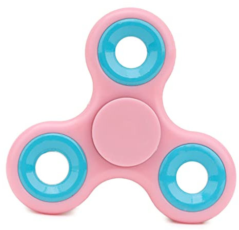 Toyland® Fidget Hand Spinner - Sollievo da Stress e ansia - Colori Assortiti (Anelli Rosa e Blu)