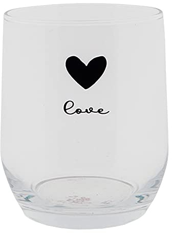 Clayre & Eef Wasserglas 300 ml Glas Herz Love Trinkbecher