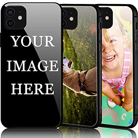 AnNengJing Personalized Photo Phone case for iPhone 12 6.1 Custom HD Glass Cover for iPhone 12 6.1 - Design Your Own Phone Case with Image Text and Logo