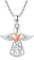 OHAYOO Engel Kette Damen 925 Sterling Silber Schutzengel Kette Engel Anhänger Halskette für Damen Engel Schmuck Geschenke für Damen Mädchen