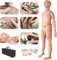 UIGJIOG Pflegepuppe 170 cm Multifunktionale Altenpflege-Patientenpflegepuppe Mit Austauschbaren Genitalien Für Die Medizinische Ausbildung 15 Wundmodule 26 Fähigkeitstraining