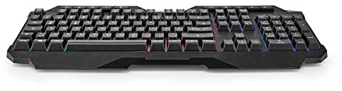 NEDIS Wired Gaming Keyboard - USB Type-A - Folientasten - LED - QWERTZ - DE-Layout - Stromversorgung über USB - Netzkabellänge: 1.30 m - Multimedia
