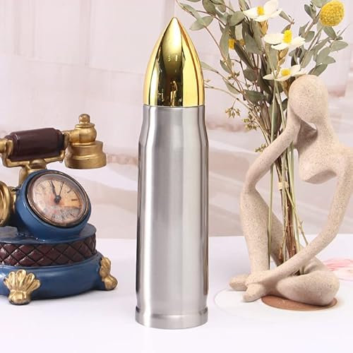 304 In Acciaio Inox 17 Oz 500 ml Tumbler Bottiglia di Acqua Vuoto Isolato Tazza Tazza Da Viaggio Fiaschette No logo Oro (argento)