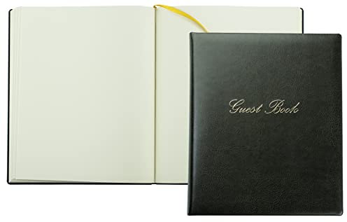DELMON VARONE - Premium Gästebuch aus veganem Eco Kunstleder anthrazit - Hochzeitsgästebuch gebunden mit Hardcover Einband und Merkband für Hochzeit, Taufe, Geburtstag, Geburt und Kommunion