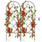 LIBOOI Lot de 2 treillis de jardin pour plantes grimpantes, 58 x 20 cm, panneaux de treillis de jardin en fer pour l'extérieur