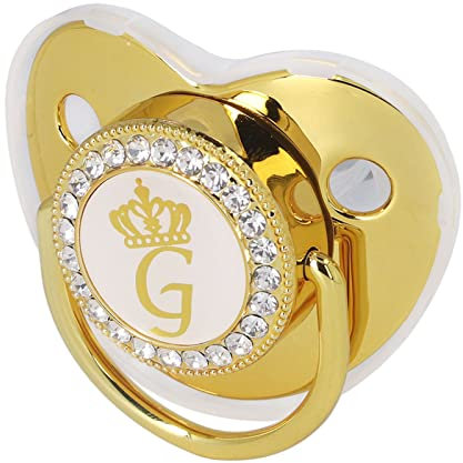 Kleinkind-Schnuller, Tragbarer Silikon-moderner Goldener Buchstabe-Schnuller-sicherer Vorzüglicher (Buchstabe G)