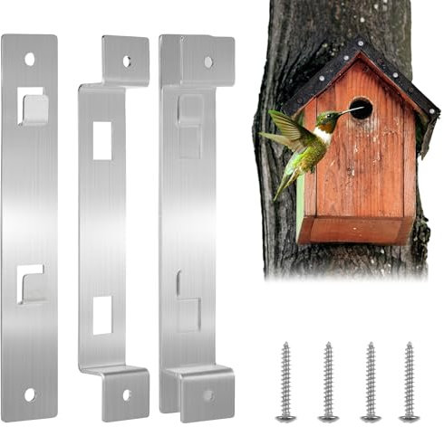 EUIOOVM Bird House Hanger Bracket,4 pcs Stable Rust Proof Galvanized Steel Bird House with Screws, Bird House Mounting Accessories for feeders,nest-Park,Lawn,Scenic Spot,Garden,Terraceboxes