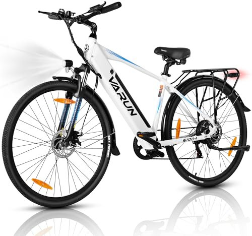 VARUN E Bike, 28 Zoll E-Bike Herren Damen mit 48V 499.2Wh Akku, Bis zu 100KM, 250W Motor, Elektrofahrräder E-Fahrrad mit Tempomat Modus, 7-Gang, LCD-Display, Pedelec City Ebike für Trekking, S700-1