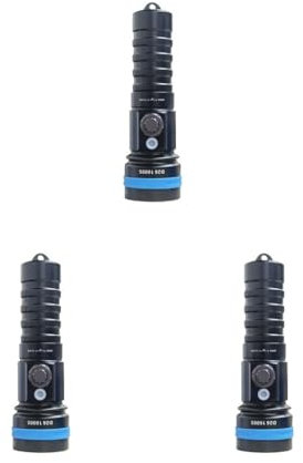 Mealoodiousmusea Juego de 3 linternas de buceo de aleación de aluminio anodizadas 1600 lm profesional IPX8 impermeable botón de presión para deportes acuáticos, antorcha eléctrica estilo 1