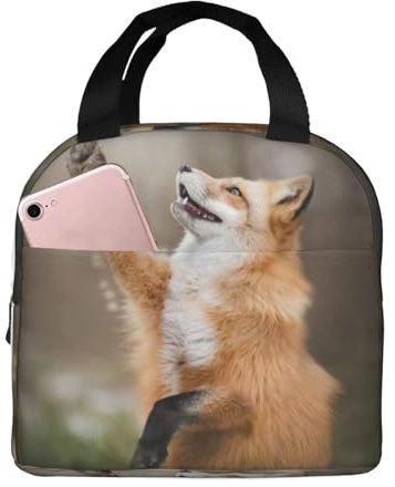 EdWal Lonchera con estampado de zorro animal para mujeres y hombres, bolsa de almuerzo reutilizable aislada, para el trabajo, viajes, picnic