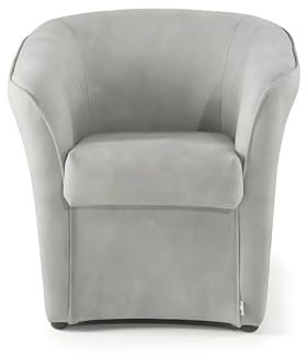 Mondo Viro Sessel aus Nubukleder Valentina 70 x 67 cm 76 h (grau)