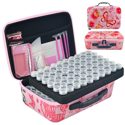 LIRUNQIU Diamond Painting Storage Containers, 120 Slots Diamond Painting Accessories and Tools kits Storage Box for Jewelry Beads