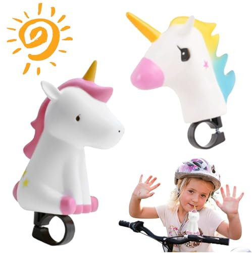 Homefantasy 2 Stück Mini Fahrradklingel Kinder,Hupe Fahrrad Kinder Fahrrad Lustige Hupe Einhorn Fahrrad Zubehör Kinder,für Jungen Mädchen Kinder Roller Laufrad Zubehör