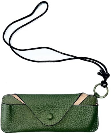 ONEBO Custodia Occhiali, 1 Pezzi Verde Scuro Portaocchiali, Bottoni Automatici Alla Moda Custodia Portaocchiali Morbida, per Occhiali Sole, occhiali Lettura - Unisex