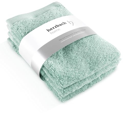 herzbach home Gästehandtuch 3er Set 30 x 50 cm – Hochwertige, weiche & saugstarke Gäste-Handtücher in Premium-Qualität – 100% natürliche Baumwolle (Mint)