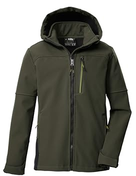 killtec Jungen Softshelljacke mit Kapuze KOW 226 BYS SFTSHLL JCKT, dunkeloliv, 128, 43515-000