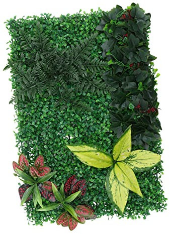 Happyyami Simulierte grüne Wand Sichtschutzzaun Gartenzaun Kunstgras-Wandpaneel künstliche pflanzenwand kunstrasenmatten imitierte Pflanzenwand Simulation grüner Pflanzenwand Plastik Green
