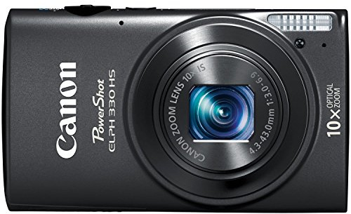Canon PowerShot ELPH 330 HS Compact Camera 12.1MP 1/2.3 CMOS 4000 x 3000pixels Black - Digital Cameras (12.1MP, 4000 x 3000 pixels, CMOS, 10x, Full HD, Black) (Renewed)