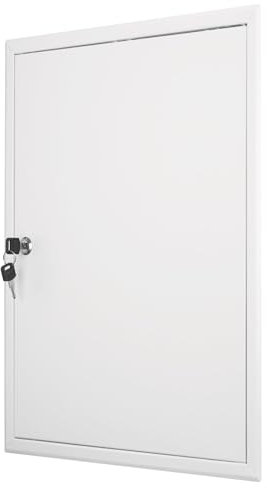Revisionsklappe 40x50 cm Stahl - 1 mm starke Ausführung mit Schließzylinder - weiß - MW multi werkzeug