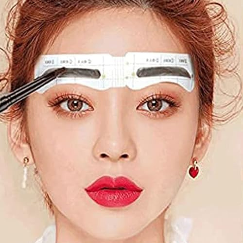 84/60 Paar Augenbrauen-Make-up, 12 Stile, Formwerkzeuge, faule schnelle Aufkleber, Augenbrauenkarte, Hilfsmittel für Damen, 60 Stück