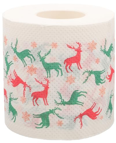 Yardwe Papier Rouleau Imprimé de Noël Papier Toilette de Couleurs Vives pour Fêtes
